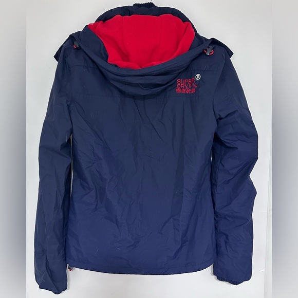 Superdry Womens Pop Zip Hooded Arctic Navy and Red Jacket Size Small - Picture 4 of 14